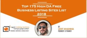 Business listing sites List