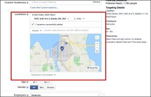 Facebook geo-targeting marketing