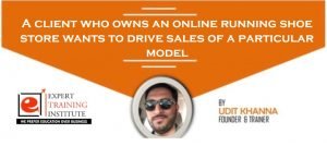 A client who owns an online running shoe store wants to drive sales of a particular model of women’s running shoes.